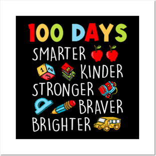 Smarter Kinder Stronger Brighter 100 Days Of School Teacher Posters and Art